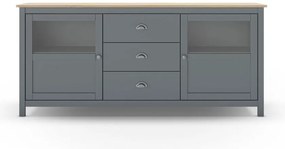 Komoda sivozelená z borovicového dreva 180x80x40 cm Misti – Marckeric