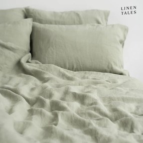 Svetlozelené ľanové obliečky na jednolôžko 140x200 cm - Linen Tales