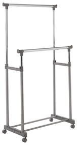 Kovový teleskopický/pojazdný stojan na oblečenie v striebornej farbe – Premier Housewares