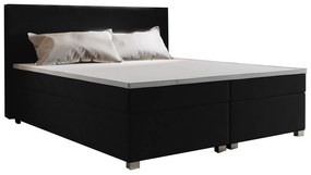 Manželská posteľ  Boxspring 140 cm Simon (čierna) (s matracom, bez úložného priestoru). Akcia -20%. Vlastná spoľahlivá doprava až k Vám domov. 1047328