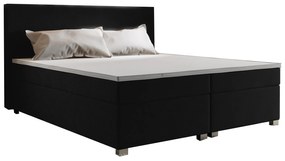 Manželská posteľ Boxspring 140 cm Simon (čierna) (s matracom, bez úložného priestoru). Vlastná spoľahlivá doprava až k Vám domov. 1047328