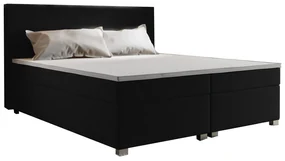 Manželská posteľ Boxspring 180 cm Simon (čierna) (s matracom, bez úložného priestoru). Vlastná spoľahlivá doprava až k Vám domov. 1047344