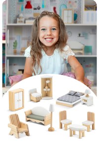 Veľký drevený domček pre bábiky 3-poschodový Ricokids RK-878 787801