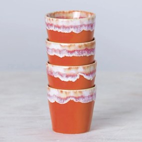 Bielo-oranžový kameninový hrnček na espresso Costa Nova, 200 ml