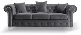 Pohovka Roma Chesterfield III Svetlosivá