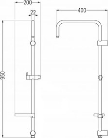 Mexen X, sprchový stĺp, držiak na mydlo, grafitová, 79391-66