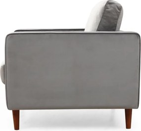 Křeslo Rome světle šedé/ořech