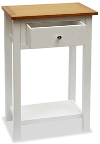 vidaXL Odkladací stolík 50x32x75 cm, dubový masív
