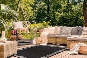Koberec Floorlux sizal 20195 Čierno/Strieborný