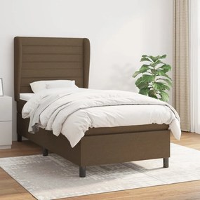 Boxspring posteľ s matracom tmavohnedá 90x190 cm látka 3128008