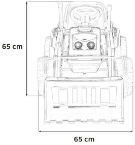 Batériový bager-traktor pre deti žltý + pohyblivé rameno lyžice + diaľkové ovládanie + pomalý štart + FM rádio + LED