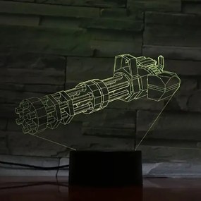 3Dmix 3DL-DRGB026 – 3D LED nočná lampa - Minigun (Dual RGB)