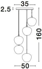 Luxusný luster Cedro 50 tmavo sivé