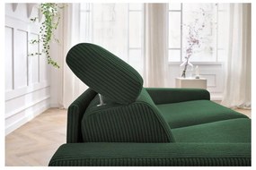 Tmavozelená menčestrová rozkladacia pohovka 195 cm Monaco – Bobochic Paris