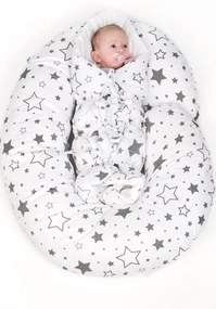 Univerzálny dojčiaci vankúš v tvare C New Baby Obláčik sivý