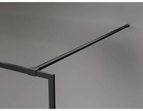 Mexen Kioto-F, sprchová zástena s rámom 130 x 202 cm, 8 mm sklo námraza, čierny profil, 800-130-104-70-30