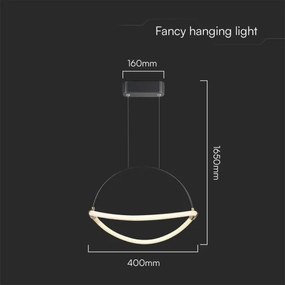 LED Luster na lanku LED/12W/230V 3000K