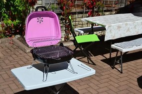 Garthen BBQ 5935 Kufríkový gril na drevené uhlie - ružový