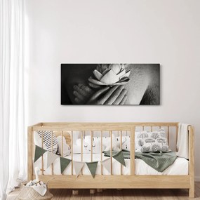 Obraz - Lotos v rukách Budhu (120x50 cm)