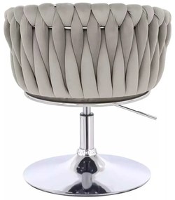 LuxuryForm DESIGN Stolička NORDEN VELUR na striebornom tanieri - svetlo šedá