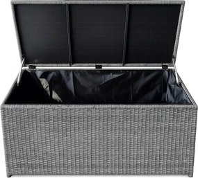 Ratanový záhradný úložný box BestBerg BBRF-B1G / 115 × 55 × 57 cm / sivá