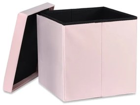 Skladacia taburetka L zamatová, ružová
