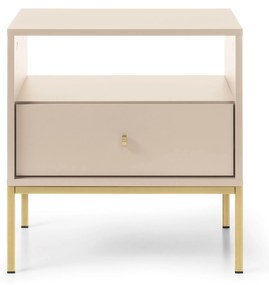 PROXIMA.store - Dizajnový nočný stolík - PIERA FARBA: modrá, FARBA NÔH: zlatá
