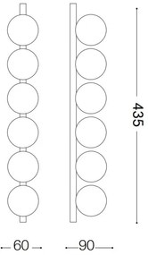 Ideal Lux - LED Stropné svietidlo PING PONG 6xLED/3W/230V CRI 90 čierna
