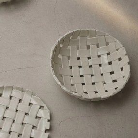 Ferm Living Keramická misa Plait Off-white 30 cm