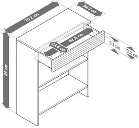 Konzolový stolík so zásuvkou