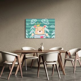 Obraz - Macko v lese (90x60 cm)