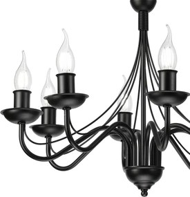 Luster na reťazi ANTON 8xE14/60W/230V čierny
