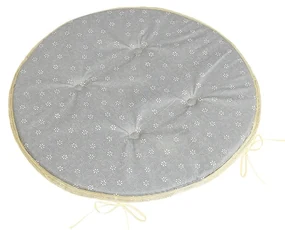 Bellatex Sedák Adela okrúhly hladký Pnúci kvietok sivá 40 x 40 cm