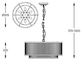 Luster na reťazi zlatý 6xE14 SERGIO P0528-06H-V6AC
