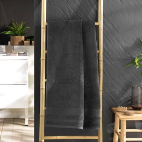 Tmavosivá froté bavlnená osuška 70x130 cm Tendresse – douceur d'intérieur