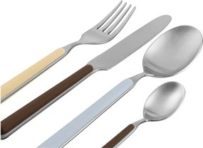 Hnedý/v striebornej farbe antikoro príbor 4 ks pre 1 osobu Noli – noo.ma