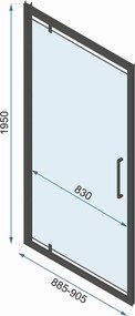 3-stenný obdĺžnikový sprchový kút REA RAPID SWING 90/dvere x 80/zástena cm, chróm/transparent - bez vaničky