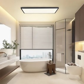 Brilagi-LED Stmievateľné kúpeľňové svietidlo FRAME SMART LED/96W/230V IP44 čierne + diaľkové ovládanie