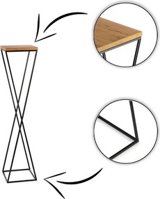 STOJAN NA KVETINÁČ LOFT6 100X24X24 CM ČIERNA/HNEDÁ