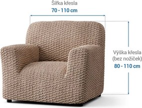 Bielastické poťahy MOSAICO béžové kreslo (š. 60 - 110 cm)