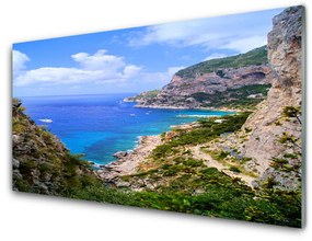 Obraz na akrylátovom skle More pláž hory príroda 125x50 cm