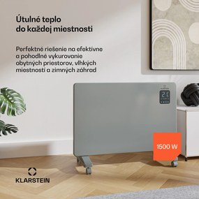 Klarstein Bansin Smart 1500 konvektorový ohrievač, 1500 W, Aplikácia, 5- 50 °C, LED displej, Dotykový displej