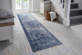 Flair Rugs, Behúň Manhattan Antique Blue, 60x230, modrá, chodba / predsieň