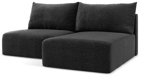 Čierna rozkladacia/s úložným priestorom rohová pohovka (pravý roh) Kalena – Makamii