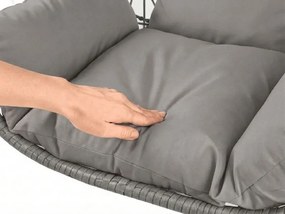 Sivé závesné kreslo KOKON bez stojanu, svetlý vankúš