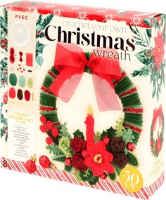 Kreatívna sada CHRISTMAS WREATH na háčkovanie vianočného venca