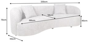 Dizajnová sedačka Pasquale 230 cm béžová