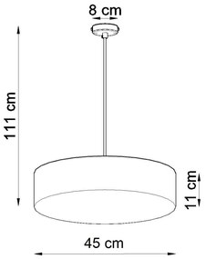 Závesné svietidlo Arena, 1x čierne plastové tienidlo, (biely plast), (fi 45 cm)