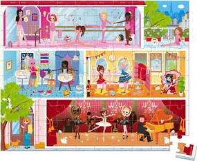 Janod Puzzle v kufríku 100ks: Škola baletu