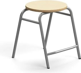 Stolička ALTUS, výška 440 mm, strieborná/breza